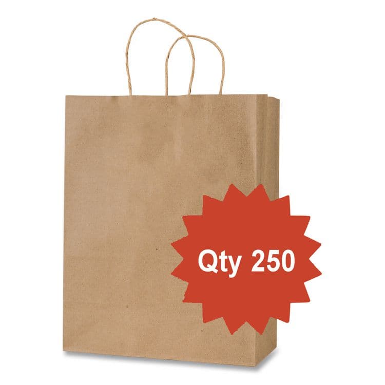 INTEGRATED BAGGING SYSTEMS Get Reddi Paper Bags, Mercado Size, 65# Basis Weight, Twisted Rope Handles, 13 x 7 x 17, Brown, 250/Carton (IBSKRFTW13717) thumbnail 2