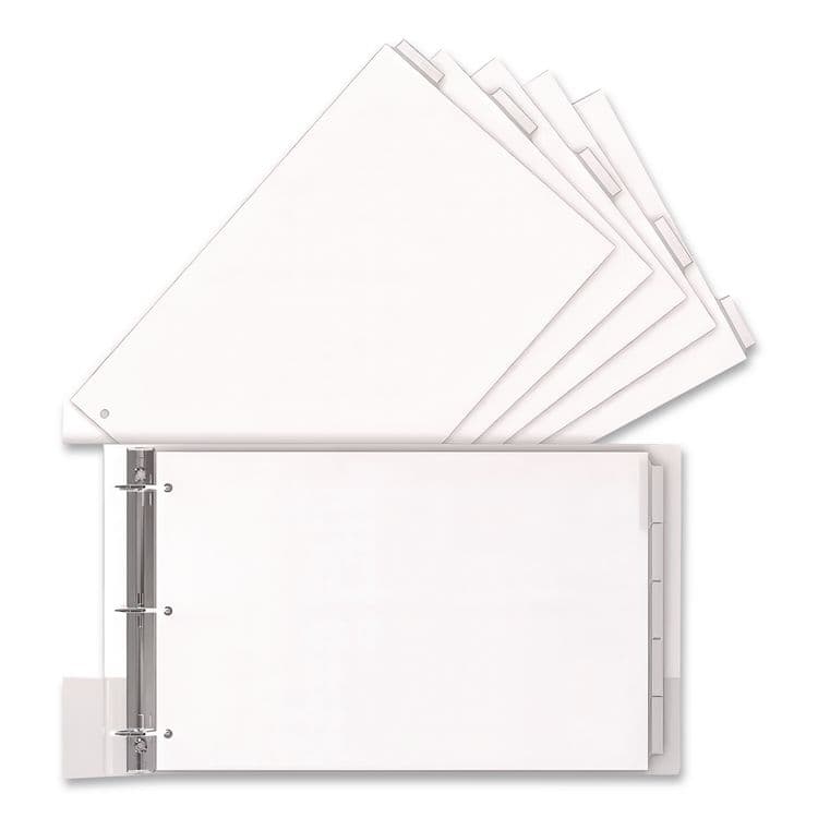 STRIDE WRITING Landscape Orientation Index Dividers, 5-Tab, 14 x 8.5, White, 1 Set (STW63200)
