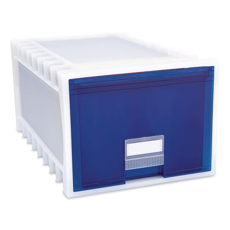 STOREX Archive Storage Drawers, Letter/Legal Files, 15.3" x 24.25" x 11.38", Blue/White (STX61104U01C) thumbnail 3