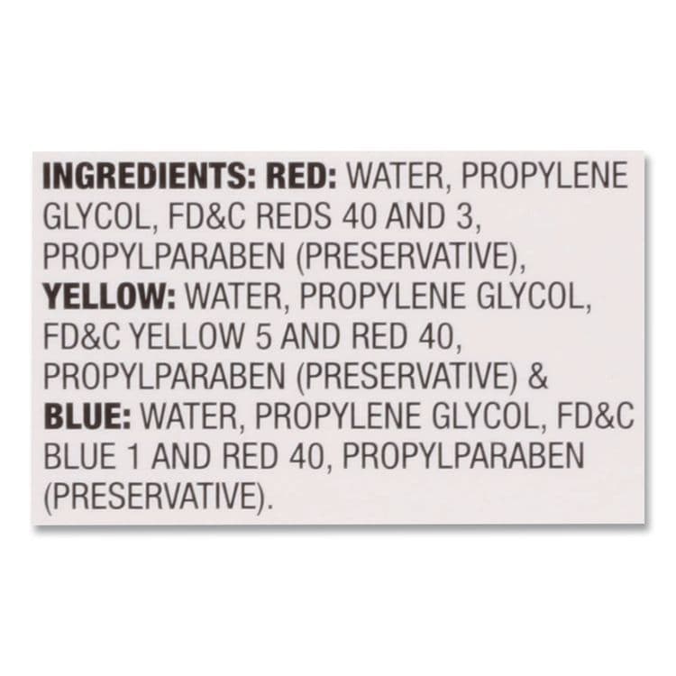 MCCORMICK & CO Food Coloring, Red/Yellow/Blue, 0.5 oz Bottle, 3/Box (MKCMCM05308) thumbnail 2