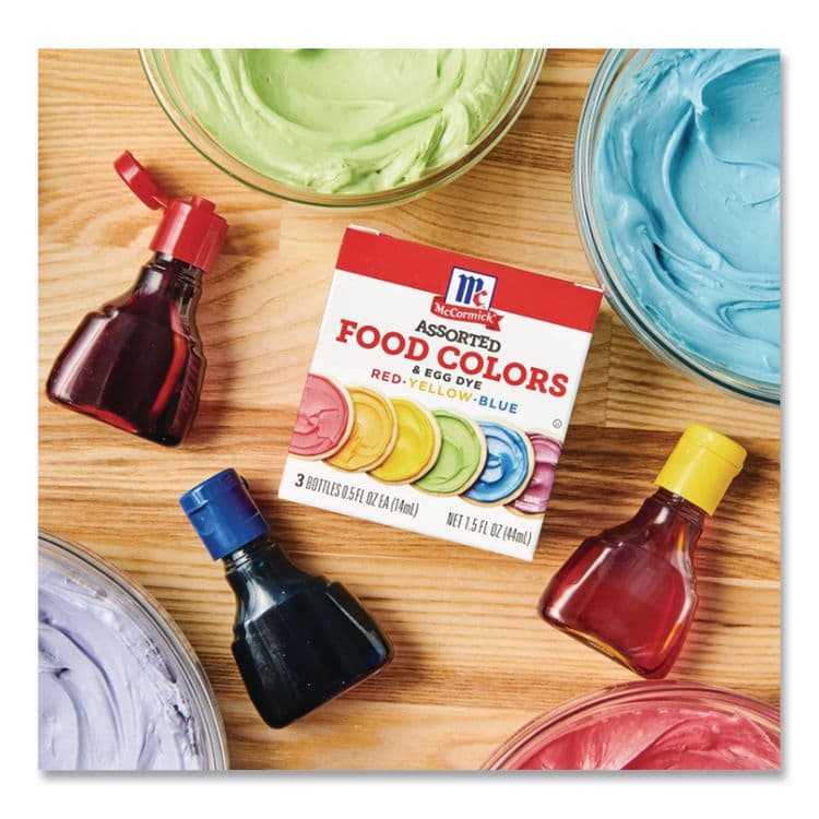 MCCORMICK & CO Food Coloring, Red/Yellow/Blue, 0.5 oz Bottle, 3/Box (MKCMCM05308) thumbnail 3