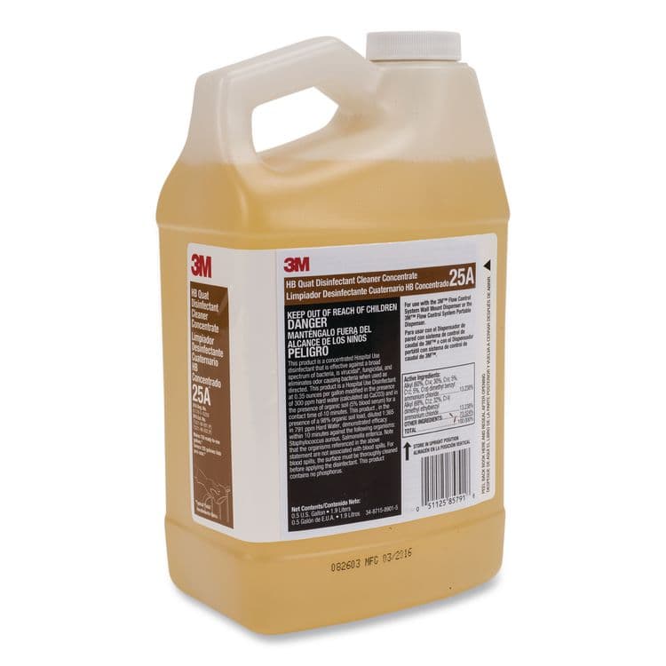 3M/COMMERCIAL TAPE DIV. HB Quat Disinfectant Cleaner Concentrate 25A, 0.5 gal Bottle, 4/Carton (MMM25ACT) thumbnail 3