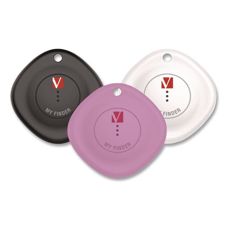 VERBATIM CORPORATION My Finder Bluetooth Tracker for Apple iOS, Black/Purple/White, 3/Pack (VER32132)