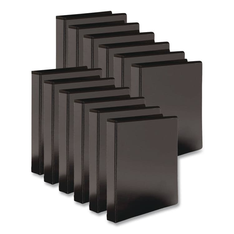 SIMPLY Round Ring View Binder, 3 Rings, 0.5" Capacity, Black, 12/Carton (MPL2373821683)