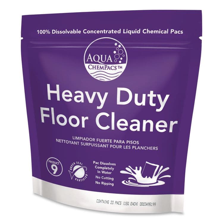 DIVERSEY Aqua ChemPacs Heavy Duty Floor Cleaner, Lavender Scent, 100 ChemPacs/Pack (DVO9320928) thumbnail 4