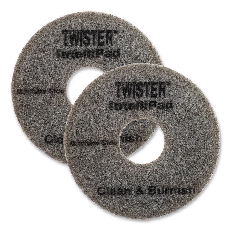 DIVERSEY Twister Floor Pad, 8.86" Diameter, Gray, 2/Pack (DVODD1231448)