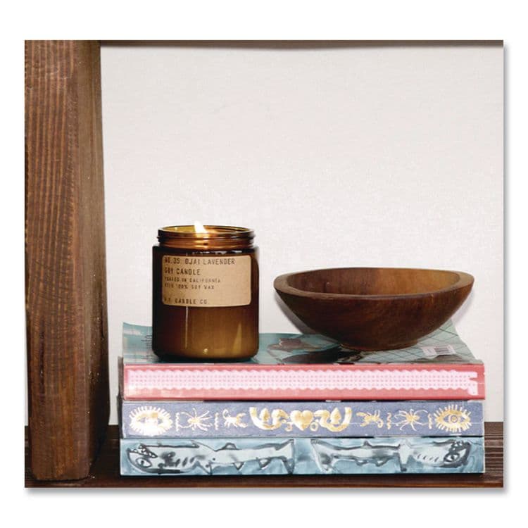 P.F. CANDLE CO. Ojai Lavender Soy Candle, 40 to 50 Hours Burn Time, 2.9 d x 3.5 h, 7.2 oz, Amber (PFRSC35) thumbnail 4