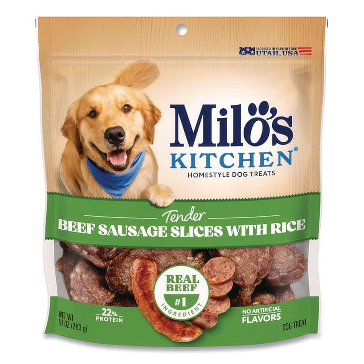 BIG HEART PET Homestyle Dog Treats, Beef Sausage Slices with Rice, 10 oz Pouch, 5 Pouches/Carton (SMU52775CS)