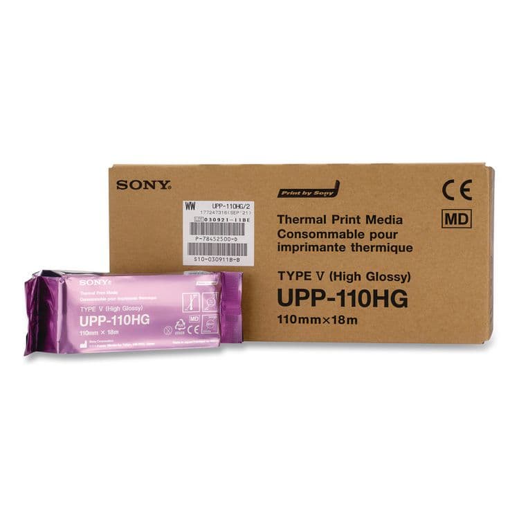 SONY ELECTRONICS, . High-Resolution Thermal Paper Roll, 4.33" x 59.06 ft, White, 10/Box (SONUPP110HG) thumbnail 3