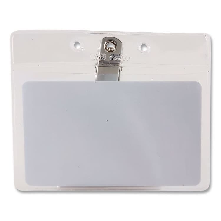 BAUMGARTENS SICURIX Badge Holder, Horizontal, 2.5 x 3.5, Clear, 50/Box (SRXBAU67850) thumbnail 2