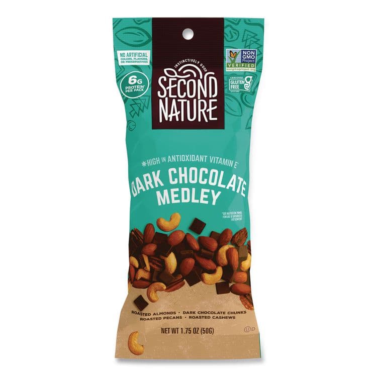 KAR'S NUTS Deluxe Mixed Nut Medley, Dark Chocolate , 1.75 oz Bag, 12/Box (SSUKAR01178) thumbnail 2