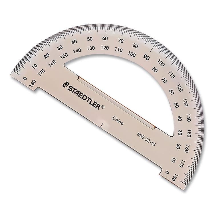 STAEDTLER, . Mars College Protractor, Plastic, 6" Ruler Edge/180 Degree, Transparent Tinted (STD5685215BK) thumbnail 3