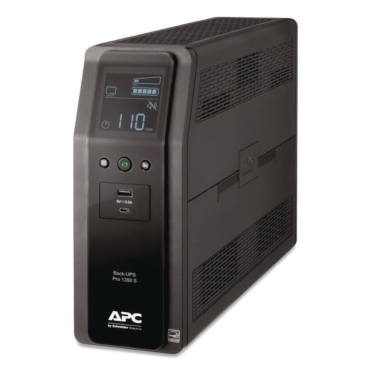 AMERICAN POWER CONVERSION BR1350MS Back-UPS PRO BR Series SineWave Battery Backup System, 10 Outlets, 1,350 VA, 1,080 J (SEUBR1350MS) thumbnail 4