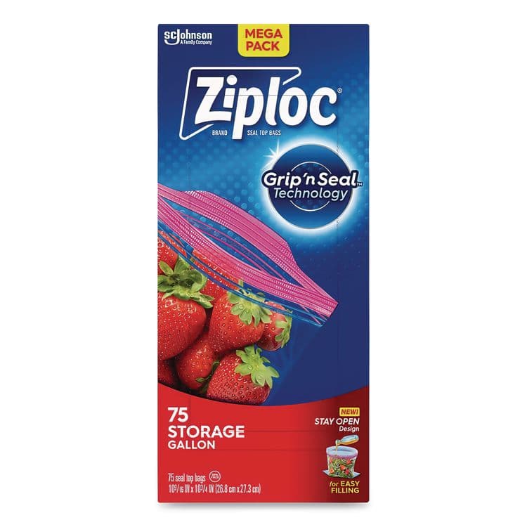 SC JOHNSON Seal Top Bags, Gallon, 10.75" x 10.56", Clear, 75/Box (SJN314472) thumbnail 4
