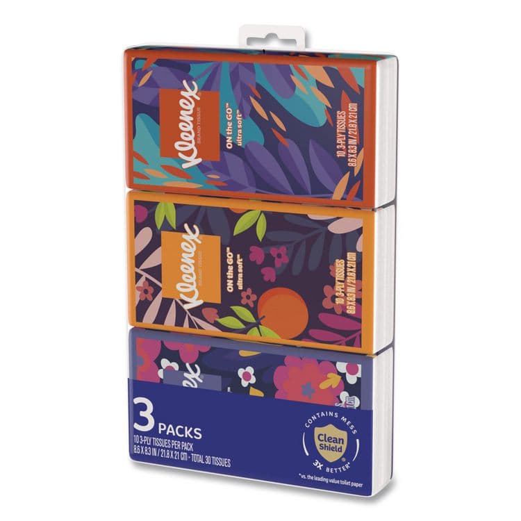 KIMBERLY CLARK On The Go Packs Facial Tissues, 3-Ply, White, 10 Sheets/Pouch, 3 Pouches/Pack, 36 Packs/Carton (KCM11976) thumbnail 4