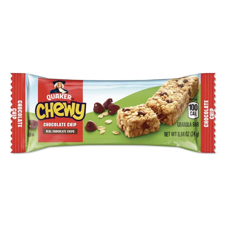 QUAKER OATS COMPANY Granola Bars, Chewy Chocolate Chip, 0.84 oz Individually Wrapped, 8/Box (QKRQUA31182) thumbnail 4