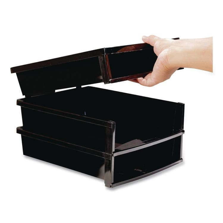 STOREX Quick Stack Construction Paper Sorter, 3 Compartments, 11 x 12.4 x 8.7, Black (STX61642E01C) thumbnail 3