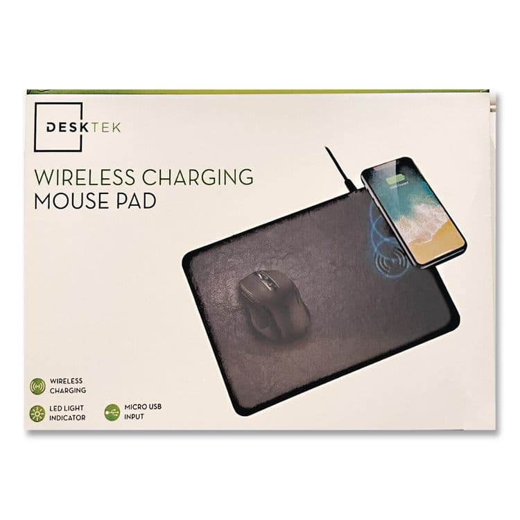 SAKAR INTERNATIONAL . DeskTek TapCharge Mousepad, Qi Wireless Charging, Black (SKXTEK8047) thumbnail 3