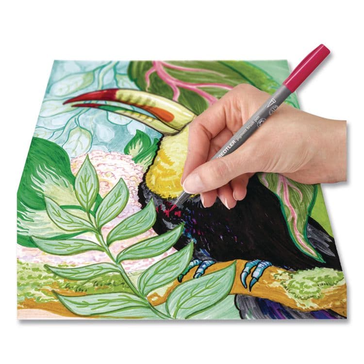 STAEDTLER, . Pigment Brush Pen Set, Medium-Firm Tip, Assorted Nature Colors, 12/Pack (STD371C1231035) thumbnail 4