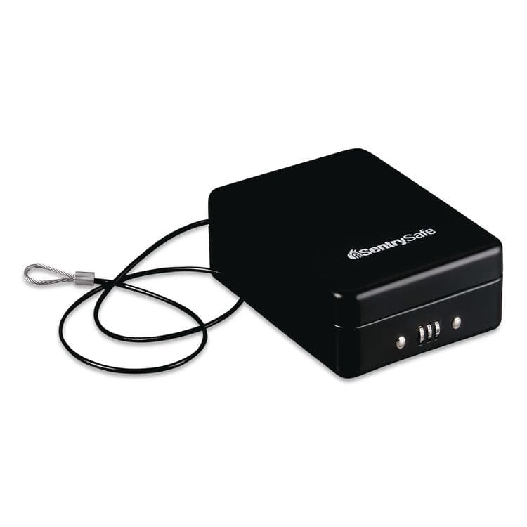 SENTRY P005C Portable Combination-Lock Security Safe, 0.05 cu ft, 5.9 x 8 x 2.6, Black (SENP005C) thumbnail 2