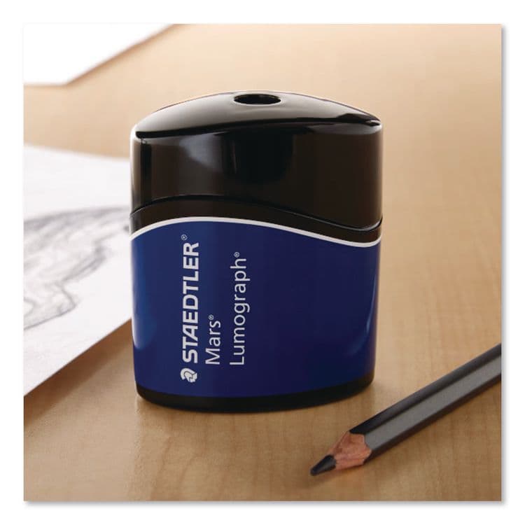 STAEDTLER, . Mars Lumograph Manual Pencil Sharpener, 2.5", Blue (STD511100BKA6) thumbnail 2
