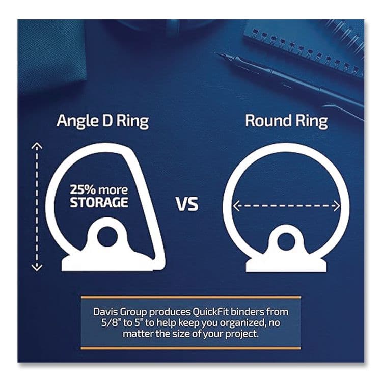 QUICKFIT D-Ring View Binder, 3 Rings, 5" Capacity, 11 x 8.5, Black (STW870701) thumbnail 3