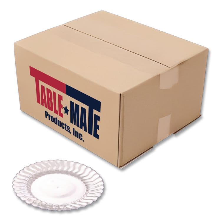 FINELINE Flairware Flared Dessert Plate, 6" dia, Clear, 180/Carton (TBL206CL)
