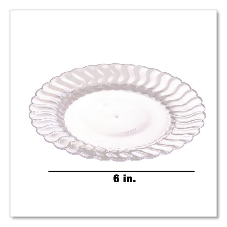 FINELINE Flairware Flared Dessert Plate, 6" dia, Clear, 180/Carton (TBL206CL) thumbnail 4