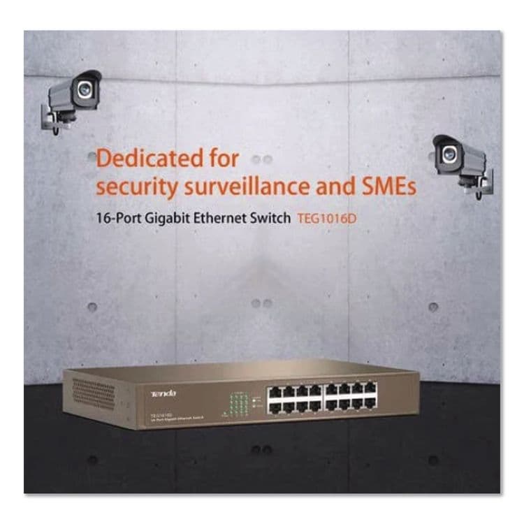SHENZHEN TENDA TECHNOLOGY CO. LTD. TEG1016D 10/100/1000Mbps Ethernet Unmanaged Switch, 16 Ports (TNDTEG1016D) thumbnail 4