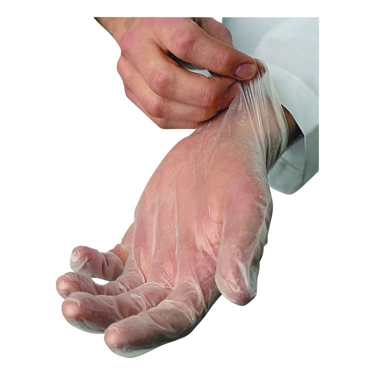 TRADEX INTERNATIONAL V200 Series Powder-Free Vinyl Exam Gloves, Medium, 4 mil Thick, 9" Long, Clear, 100/Box, 10 Boxes/Carton (TXIVMD200CT) thumbnail 3