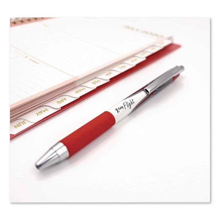 ZEBRA PEN CORP. Z-Grip Flight Ballpoint Pen, Retractable, Bold 1.2 mm, Red Ink, Red/White/Silver Barrel, Dozen (ZEB21930) thumbnail 4