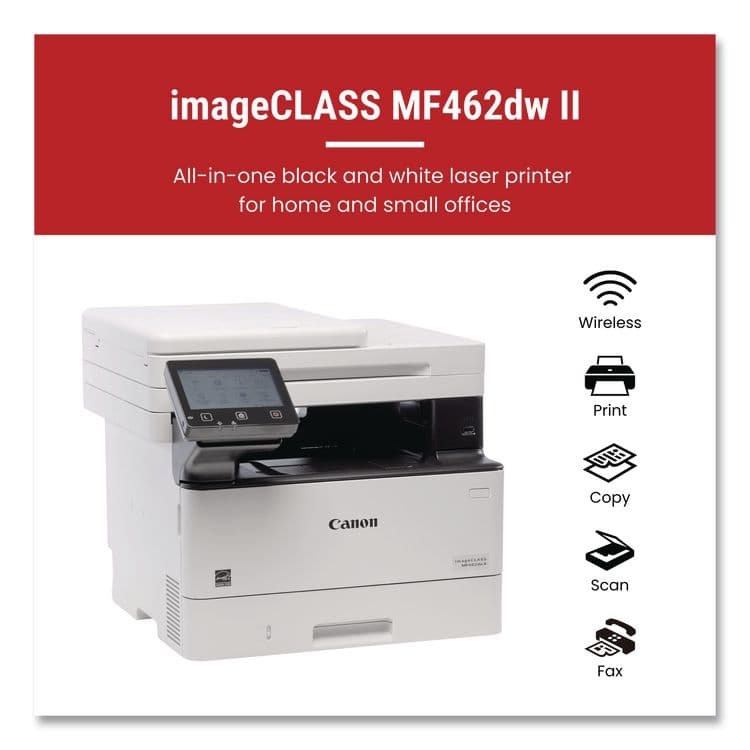 CANON COMPUTER SYSTEMS CCSI imageCLASS MF462dw II Laser Printer, Copy/Fax/Print/Scan (CNM7188C015) thumbnail 2