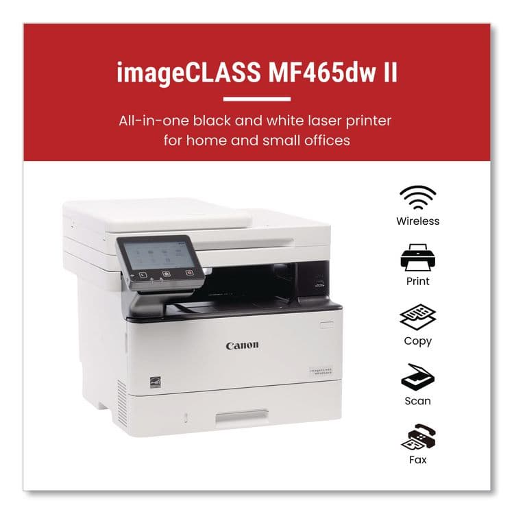 CANON COMPUTER SYSTEMS CCSI imageCLASS MF465dw II Laser Printer, Copy/Fax/Print/Scan (CNM7188C006) thumbnail 2