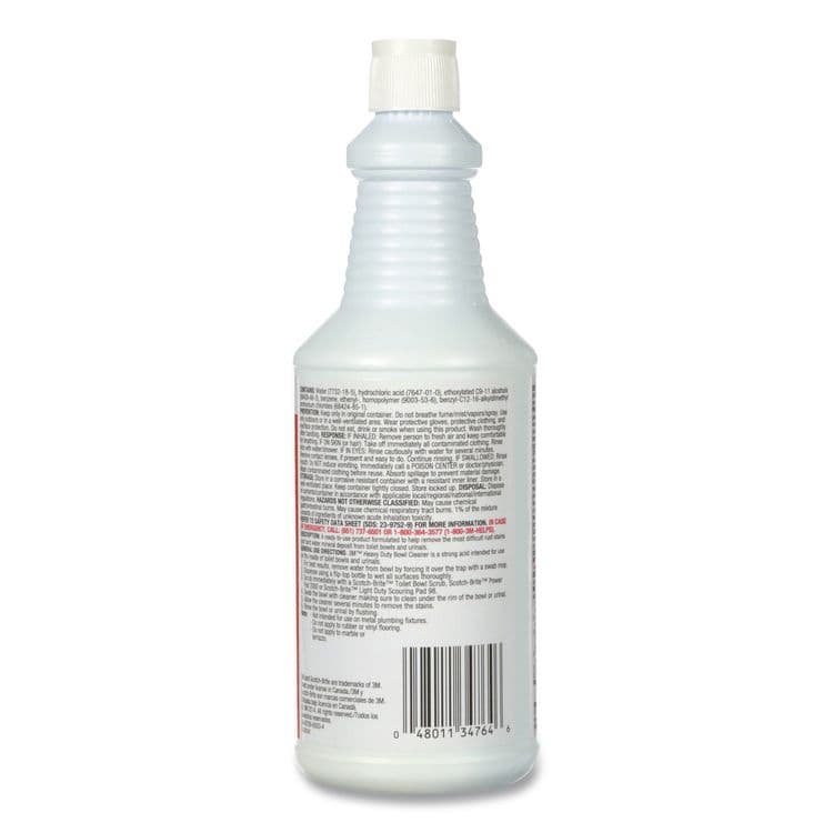 3M/COMMERCIAL TAPE DIV. Heavy-Duty Bowl Cleaner, 32 oz Bottle, 12/Carton (MMM34764) thumbnail 3