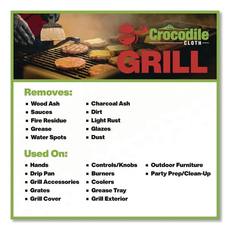 NUVIK USA . Grill Cleaning Cloths, 10 x 15, White, 80/Pack (DIL6600080) thumbnail 3