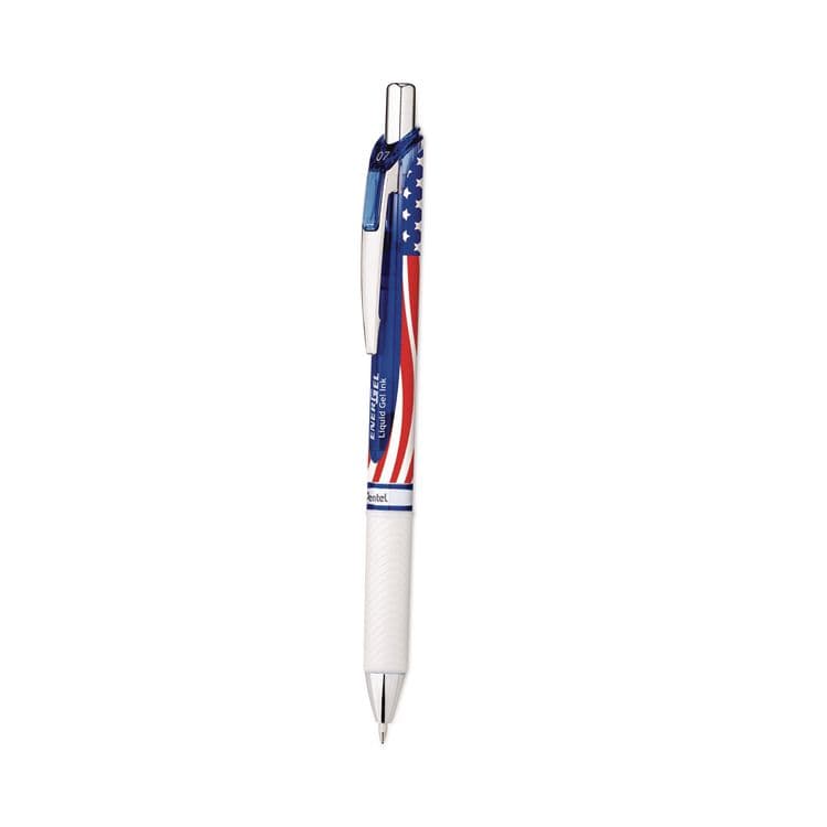 PENTEL OF AMERICA EnerGel RTX Stars and Stripes Gel Pen, Retractable, Medium 0.7 mm, Black Ink, Red/White/Blue Barrel, 3/Pack (PENBL77USABP3A) thumbnail 4