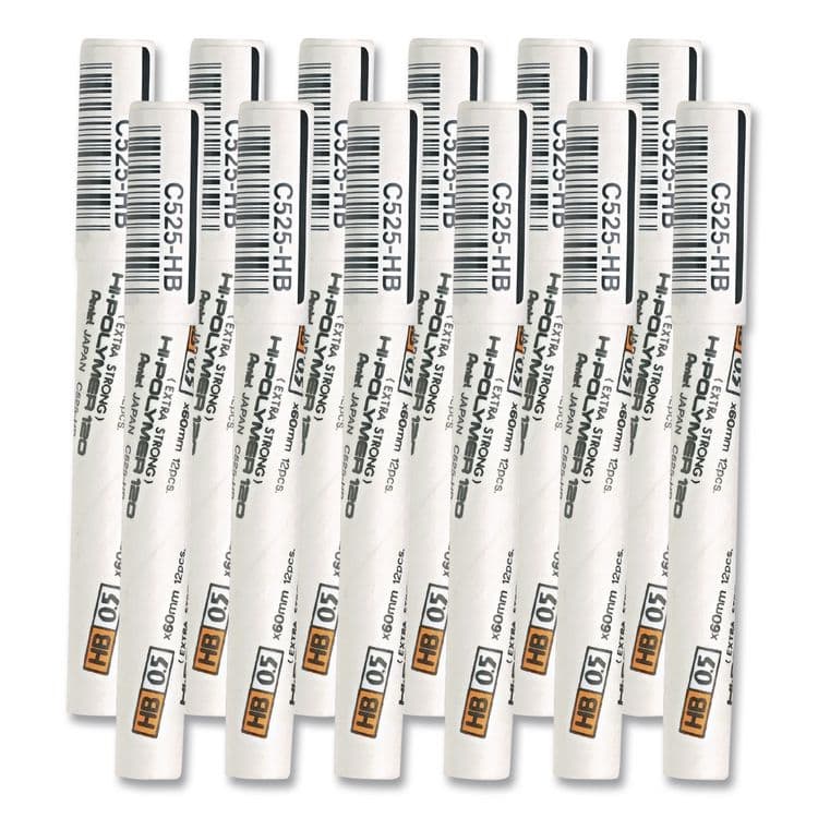 PENTEL OF AMERICA Premium Hi-Polymer Lead Refill, 0.5 mm, HB, 12/Pack (PENC525HB) thumbnail 4