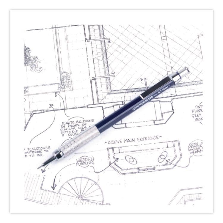 PENTEL OF AMERICA GraphGear 500 Mechanical Drafting Pencil, 0.5 mm, HB (#2), Black Lead, Black/Silver Barrel (PENPG525LEBPEA) thumbnail 4