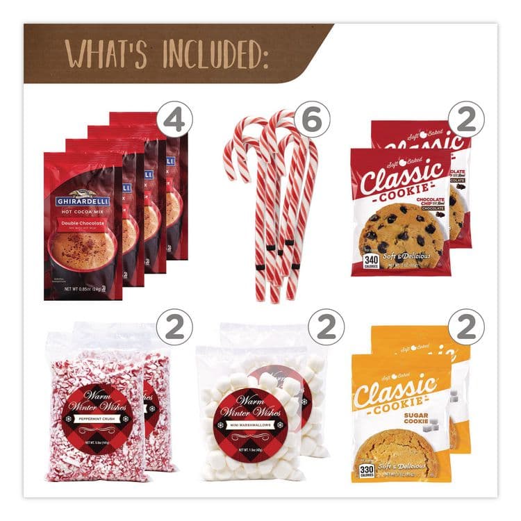 SNACK BOX PROS Warm Winter Wishes Hot Chocolate Kit, 18 Assorted Items/Box (GRR70000117) thumbnail 2