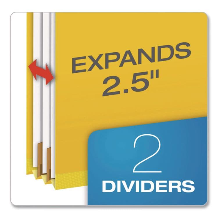 TOPS BUSINESS FORMS Pressboard Top Tab Classification Folders, 2/5-Cut Tab, Expands 2.5", 2 Dividers, 6 Fasteners, Letter Size, Yellow, 10/Box (PFX24134P) thumbnail 3