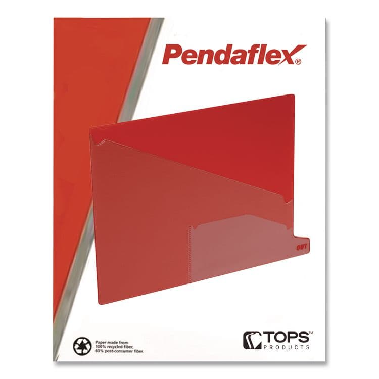TOPS BUSINESS FORMS Colored Poly End Tab "Out" Guides, 1/3-Cut: Bottom Position, For Letter Size Files, Red, 25/Box (PFX13561) thumbnail 3