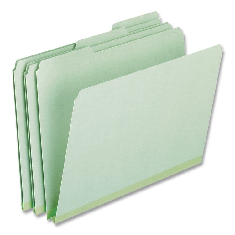 TOPS BUSINESS FORMS Pressboard Expanding File Folders, 1/3-Cut Tabs: Assorted, Letter Size, 1" Expansion, Green, 25/Box (PFX17167) thumbnail 2