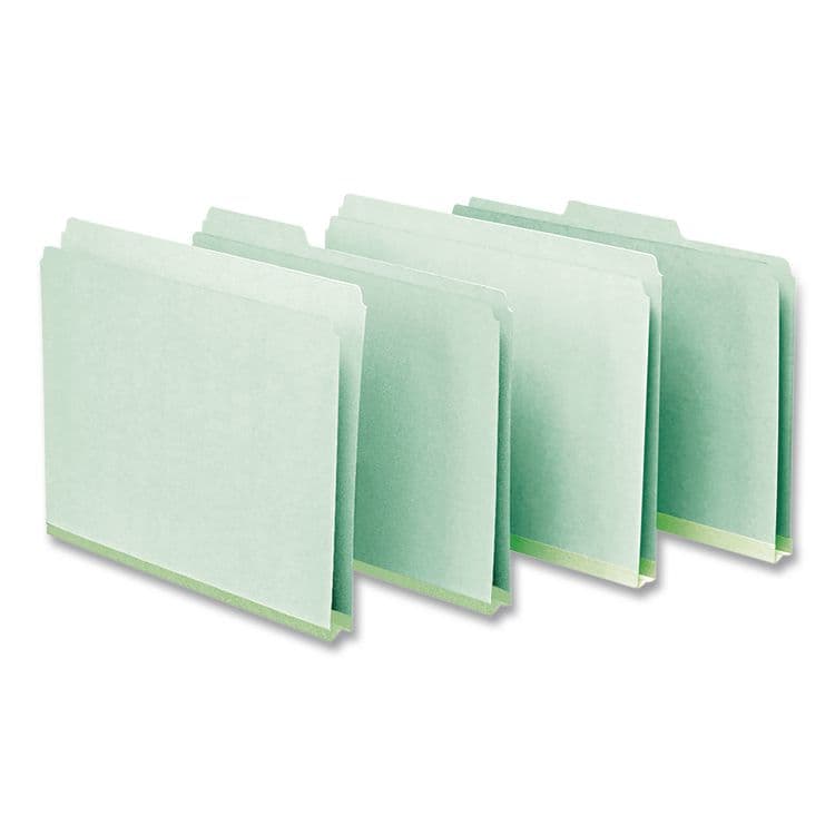 TOPS BUSINESS FORMS Pressboard Expanding File Folders, 1/3-Cut Tabs: Assorted, Letter Size, 1" Expansion, Green, 25/Box (PFX17167) thumbnail 3