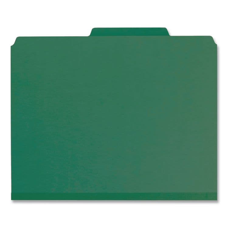 TOPS BUSINESS FORMS Pressboard Classification Folders, 2/5 Tab, Expands 2.5", 2 Full-Pocket Dividers, 6 Fasteners, Letter Size, Dark Green, 10/BX (PFX24083P) thumbnail 2