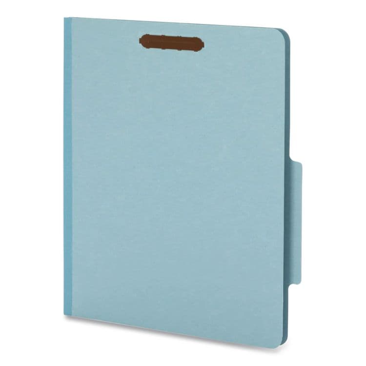 TOPS BUSINESS FORMS Pressboard Top Tab Classification Folders, 2/5-Cut Tab, Expands 2.5", 2 Dividers, 6 Fasteners, Letter Size, Light Blue, 10/BX (PFX24130P) thumbnail 2