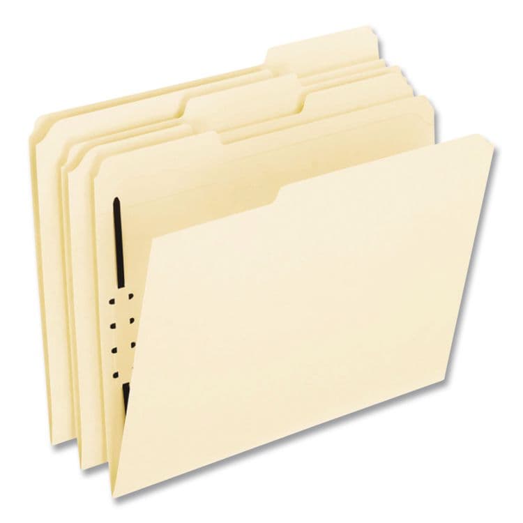TOPS BUSINESS FORMS Manila Fastener Folders, 1/3-Cut Tab: Assorted, Expands 0.75", 2 Fasteners, Letter Size, Manila, 50/Box (PFX24537R) thumbnail 3