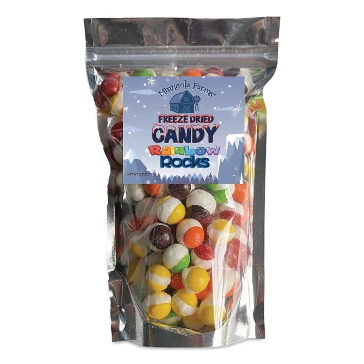 OFFICE SNAX, . Freeze Dried Candy, Rainbow Rocks, Assorted Fruit, 1.87 lb Bag, 12/Carton (OFX00645)