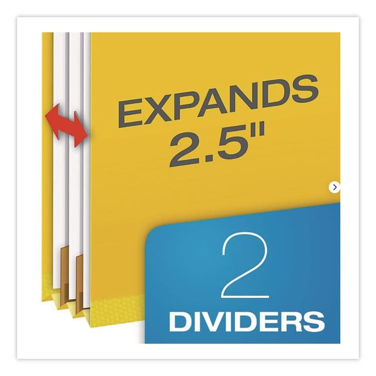 TOPS BUSINESS FORMS Pressboard Top Tab Classification Folders, 2/5-Cut Tab, Expands 2.5", 2 Dividers, 6 Fasteners, Legal Size, Yellow, 10/Box (PFX29034P) thumbnail 3