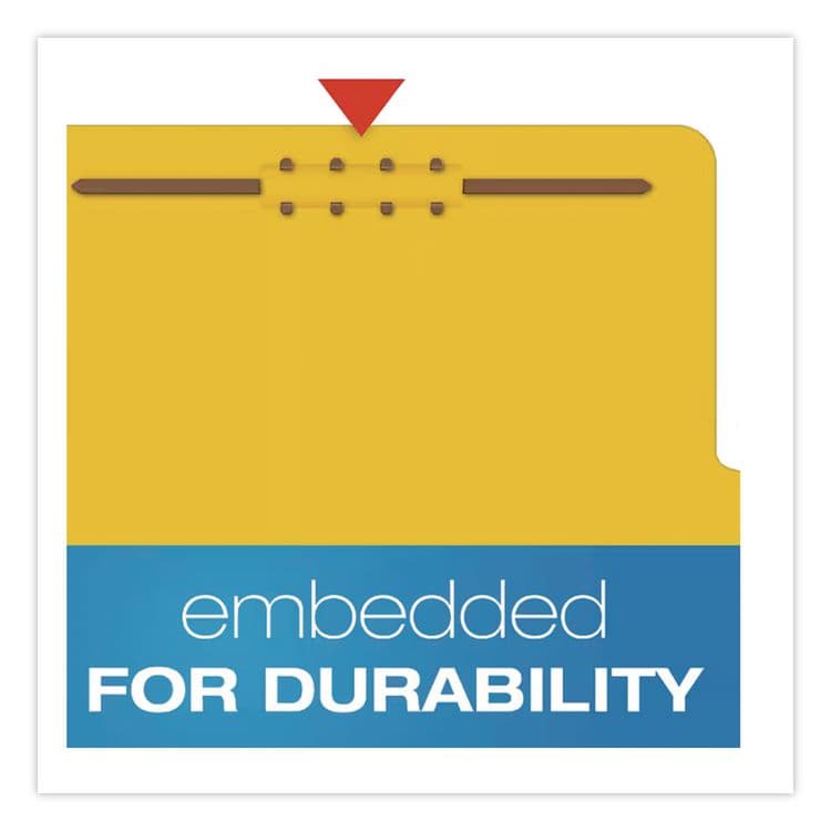 TOPS BUSINESS FORMS Pressboard Top Tab Classification Folders, 2/5-Cut Tab, Expands 2.5", 2 Dividers, 6 Fasteners, Legal Size, Yellow, 10/Box (PFX29034P) thumbnail 4