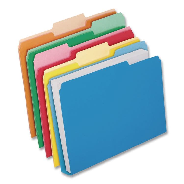 TOPS BUSINESS FORMS Double Stuff File Folders, 1/3-Cut Tabs: Assorted, Letter Size, 1.5" Expansion, Assorted Colors, 24/Pack (PFX54458EE) thumbnail 3